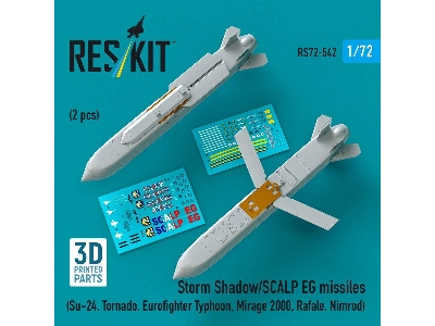 Storm Shadow/Scalp Eg Missiles For Su-24, Tornado, Eurofighter Typhoon, Mirage 2000, Rafale, Nimrod (2 Pcs / 3d Printed) - image