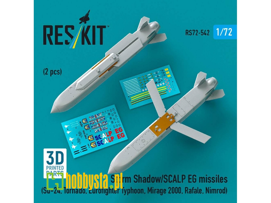 Storm Shadow/Scalp Eg Missiles For Su-24, Tornado, Eurofighter Typhoon, Mirage 2000, Rafale, Nimrod (2 Pcs / 3d Printed) - image