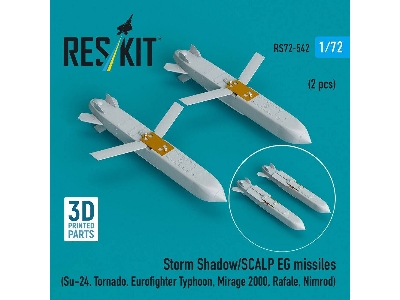 Storm Shadow/Scalp Eg Missiles For Su-24, Tornado, Eurofighter Typhoon, Mirage 2000, Rafale, Nimrod (2 Pcs / 3d Printed) - image