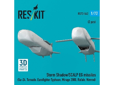 Storm Shadow/Scalp Eg Missiles For Su-24, Tornado, Eurofighter Typhoon, Mirage 2000, Rafale, Nimrod (2 Pcs / 3d Printed) - image