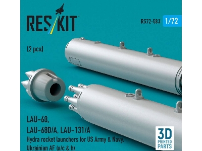 Lau-68 / Lau-68d/A And Lau-131/A Hydra Rocket Launchers For Us Army & Navy, Ukrainian Af (A/C & H) (2 Pcs / 3d Printed) - image 