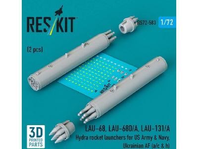 Lau-68 / Lau-68d/A And Lau-131/A Hydra Rocket Launchers For Us Army & Navy, Ukrainian Af (A/C & H) (2 Pcs / 3d Printed) - image 