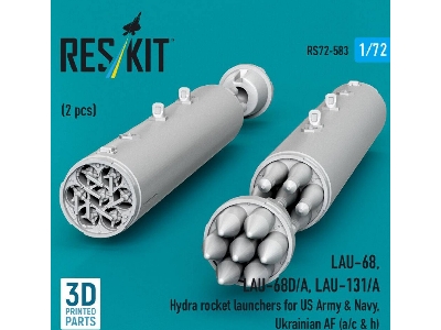 Lau-68 / Lau-68d/A And Lau-131/A Hydra Rocket Launchers For Us Army & Navy, Ukrainian Af (A/C & H) (2 Pcs / 3d Printed) - image 