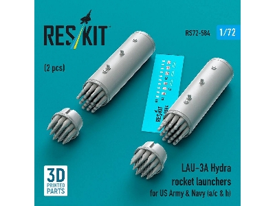 Lau-3 A Hydra Rocket Launchers For Us Army & Navy (A/C & H) (2 Pcs / 3d Printed) - image 1