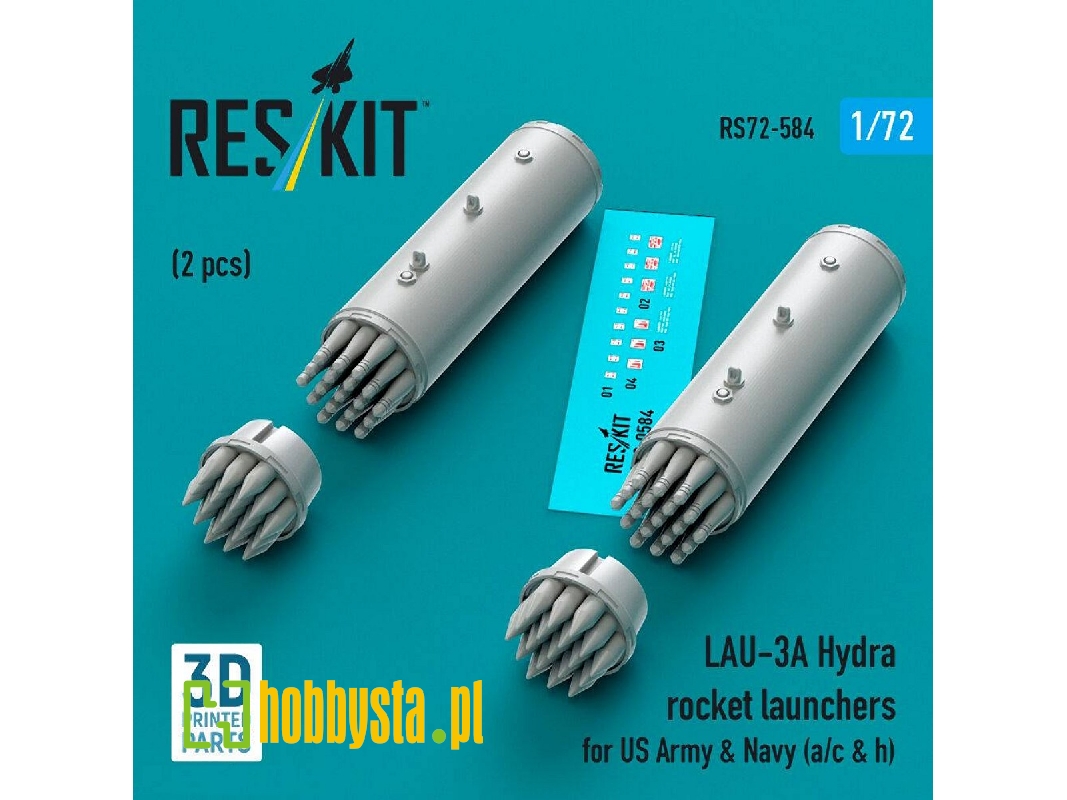 Lau-3 A Hydra Rocket Launchers For Us Army & Navy (A/C & H) (2 Pcs / 3d Printed) - image 1