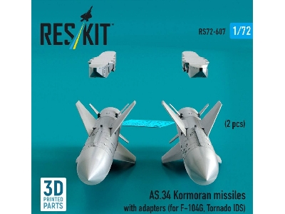 As.34 Kormoran Missiles With Adapters For F-104 G And Tornado Ids (2 Pcs / 3d-printed) - image 1