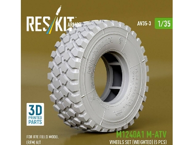 M1240a1 M-atv - 3d Printed Weighted Wheels Set (For Rye Field Model Kits / 5 Pcs) - image 2