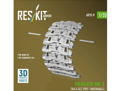 Merkava Mk.3 - 3d-printed Workable Track Set Type 1 (For Meng & Hobby Boss Kits) - image 1