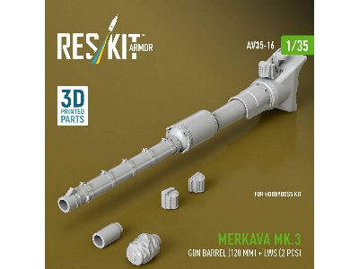 Merkava Mk.3 - Gun Barrel (120 Mm) And Lws (2 Pcs) (For Hobby Boss Kits / 3d-printed) - image 1