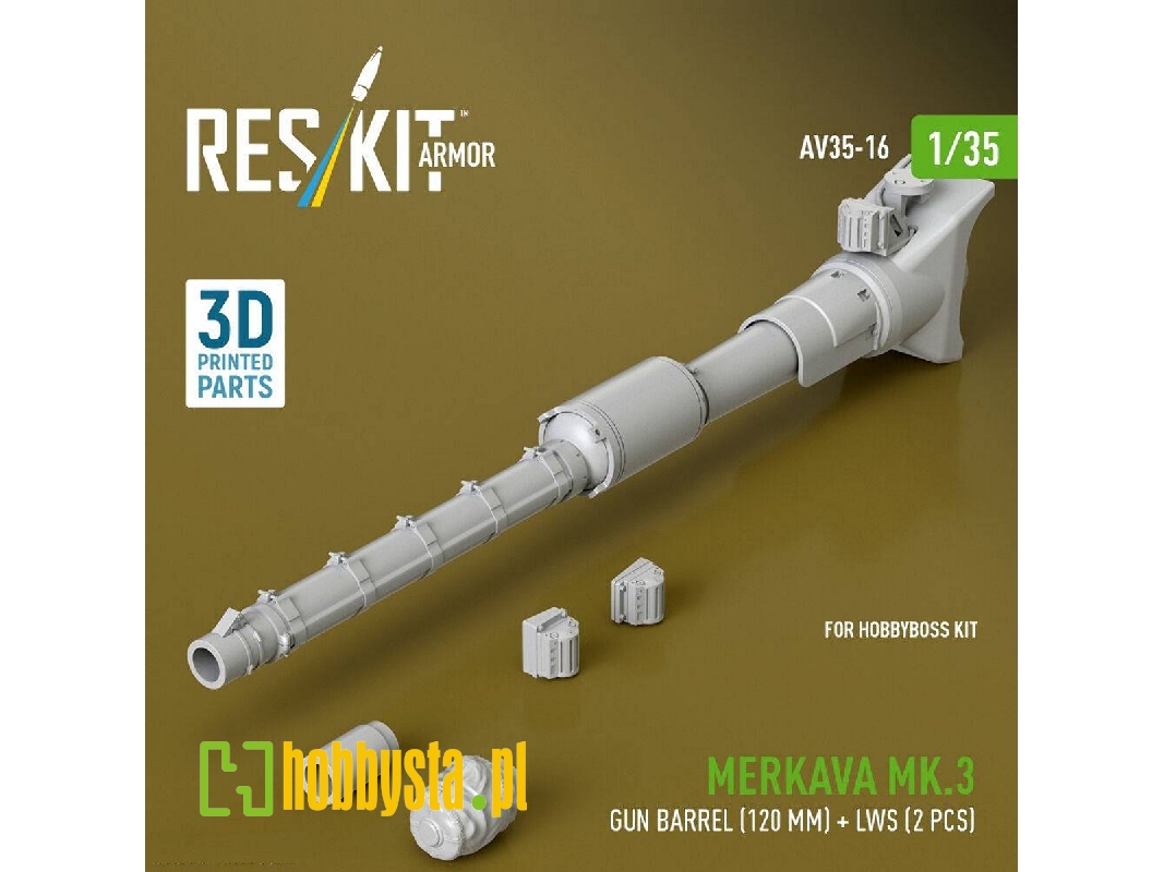 Merkava Mk.3 - Gun Barrel (120 Mm) And Lws (2 Pcs) (For Hobby Boss Kits / 3d-printed) - image 1