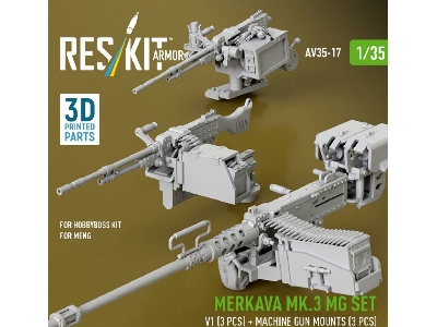 Merkava Mk.3 - Mg Set V1 (3 Pcs) And Machine Gun Mounts (3 Pcs) (For Meng & Hobbyboss Kits / 3d Printed) - image 3