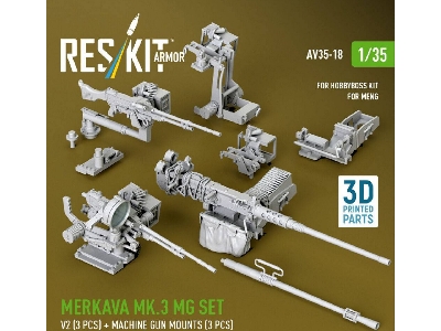 Merkava Mk.3 - Mg Set V2 (3 Pcs) And Machine Gun Mounts (3 Pcs) (For Meng & Hobbyboss Kits / 3d Printed) - image 2