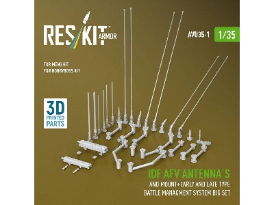 Idf Afv Antenna's And Mount + Early And Late Type Battle Managment System Big Set (3d Printed) - image 1