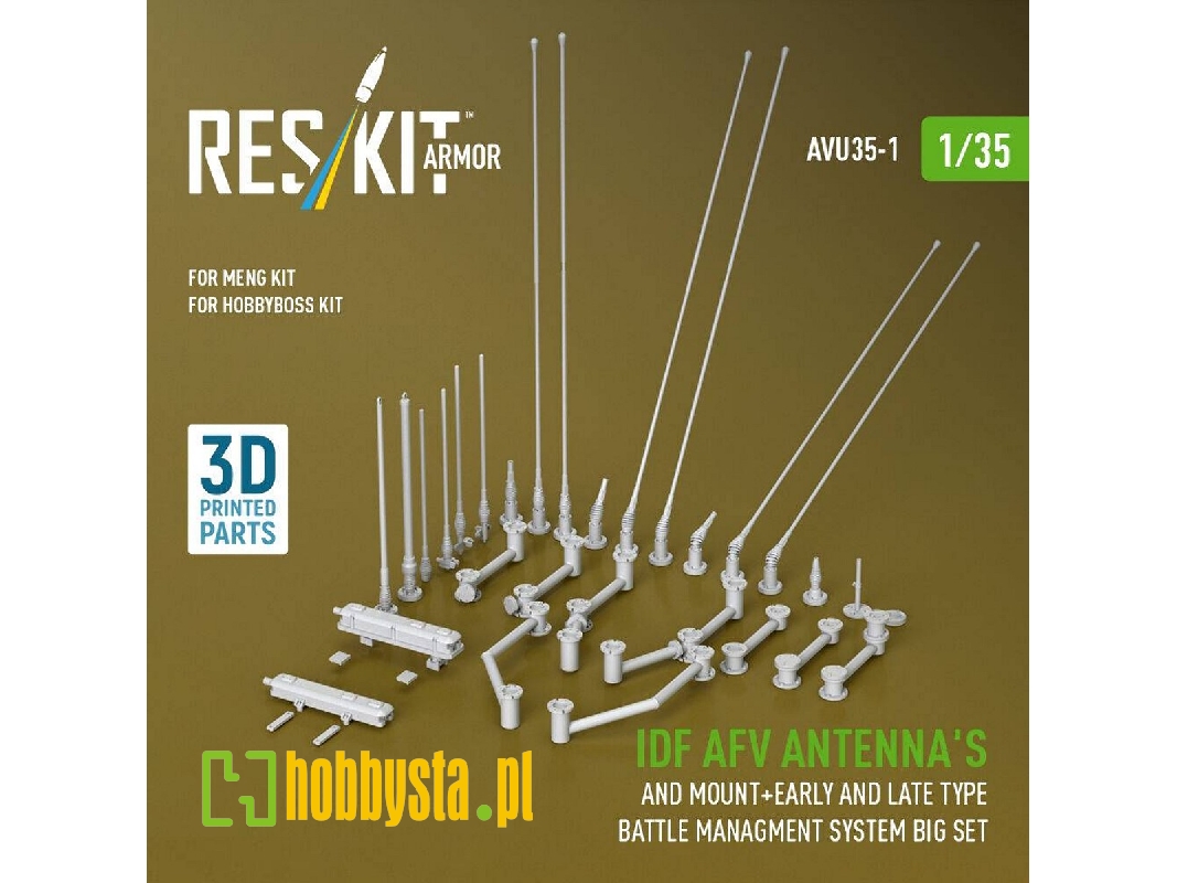 Idf Afv Antenna's And Mount + Early And Late Type Battle Managment System Big Set (3d Printed) - image 1