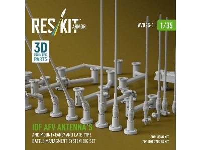 Idf Afv Antenna's And Mount + Early And Late Type Battle Managment System Big Set (3d Printed) - image 2