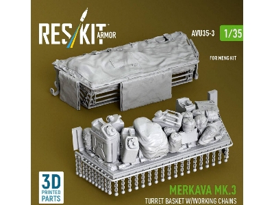 Merkava Mk.3 - 3d-printed Turret Basket With Working Chains (For Meng Kits) - image 1