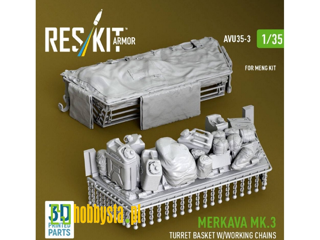 Merkava Mk.3 - 3d-printed Turret Basket With Working Chains (For Meng Kits) - image 1