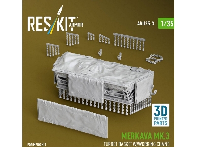 Merkava Mk.3 - 3d-printed Turret Basket With Working Chains (For Meng Kits) - image 2