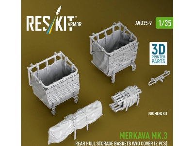 Merkava Mk.3 - Rear Hull Storage Baskets Without Cover (2 Pcs) (For Meng Kits / 3d-printed) - image 1