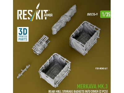 Merkava Mk.3 - Rear Hull Storage Baskets Without Cover (2 Pcs) (For Meng Kits / 3d-printed) - image 2