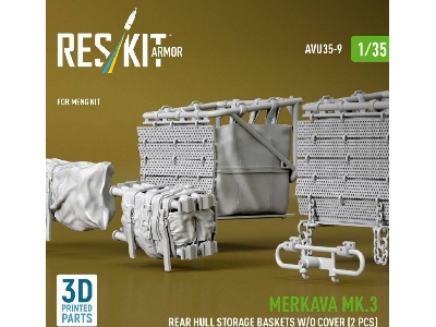 Merkava Mk.3 - Rear Hull Storage Baskets Without Cover (2 Pcs) (For Meng Kits / 3d-printed) - image 3