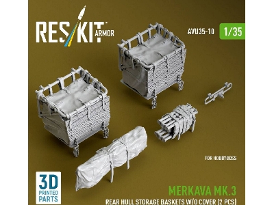 Merkava Mk.3 - Rear Hull Storage Baskets Without Cover (2 Pcs) (For Hobby Boss Kits / 3d-printed) - image 1