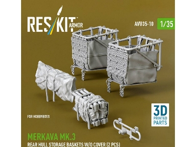 Merkava Mk.3 - Rear Hull Storage Baskets Without Cover (2 Pcs) (For Hobby Boss Kits / 3d-printed) - image 3