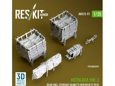Merkava Mk.3 - Rear Hull Storage Baskets With Cover (2 Pcs) (For Meng Kits / 3d-printed) - image 1