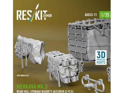 Merkava Mk.3 - Rear Hull Storage Baskets With Cover (2 Pcs) (For Meng Kits / 3d-printed) - image 3