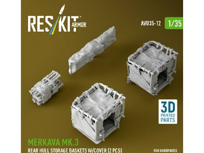 Merkava Mk.3 - Rear Hull Storage Baskets With Cover (2 Pcs) (For Hobby Boss Kits / 3d-printed) - image 2