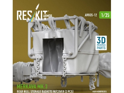 Merkava Mk.3 - Rear Hull Storage Baskets With Cover (2 Pcs) (For Hobby Boss Kits / 3d-printed) - image 3
