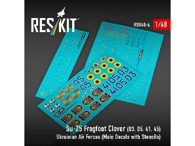Su-25 Frogfoot - Clover (Blue 03, 05, 41, 45) Ukrainian Air Forces (Main Decals With Stencils) - image 2