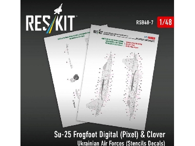 Su-25 Frogfoot - Digital (Pixel) & Clover Ukrainian Air Forces (Stencils Decals) - image 1