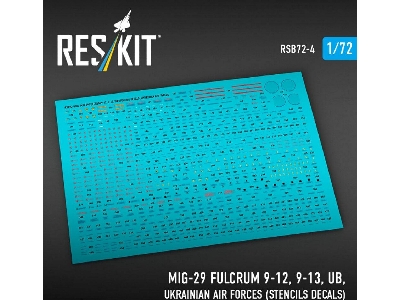 Mig-29 Fulcrum 9-12 / 9-13 And Ub - Ukrainian Air Forces (Stencils Decals) - image 1