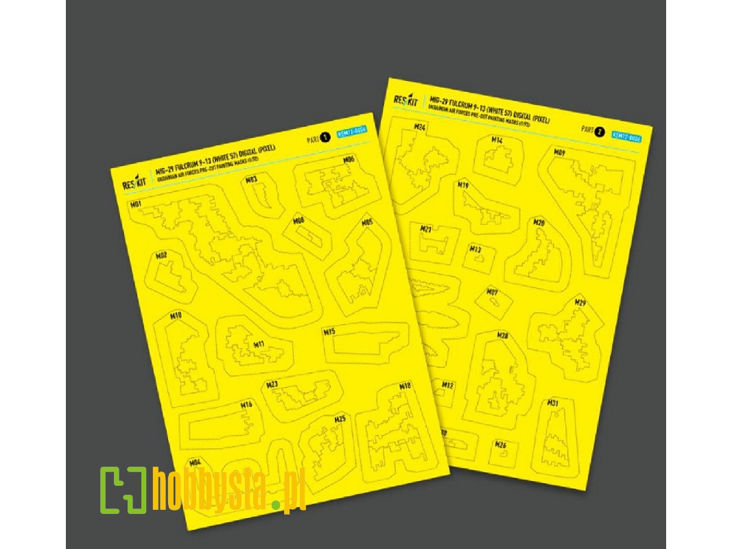Mig-29 Fulcrum 9-13 - (White 57) Digital (Pixel) Ukrainian Air Forces For Gwh Kits (Main Decals With Stencils & Masks For Painti