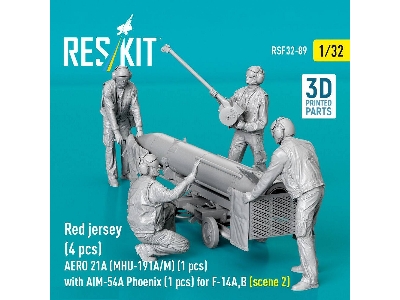 Modern Red Jersey (4 Figures) - Aero 21a (Mhu-191a/M) (1 Piece) With Aim-54 A Phoenix (1 Piece) For F-14 A/B - Scene 2 (3d-print