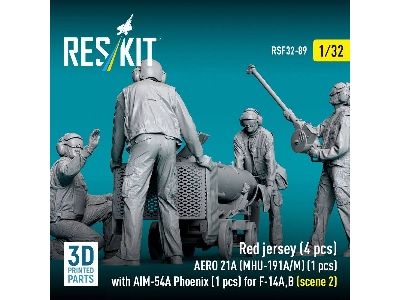 Modern Red Jersey (4 Figures) - Aero 21a (Mhu-191a/M) (1 Piece) With Aim-54 A Phoenix (1 Piece) For F-14 A/B - Scene 2 (3d-print