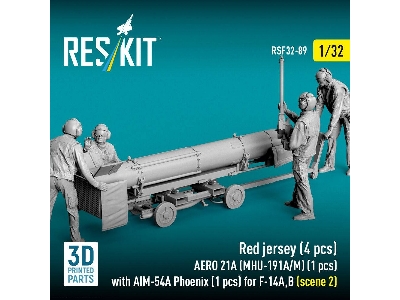 Modern Red Jersey (4 Figures) - Aero 21a (Mhu-191a/M) (1 Piece) With Aim-54 A Phoenix (1 Piece) For F-14 A/B - Scene 2 (3d-print