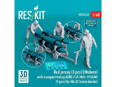 Modern Red Jersey (3 Figures) With Transport Trolley Aero 21a (Mhu-191a/M) (1 Piece) (For Mk.82 Family Bombs / 3d Printed) - ima