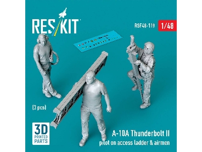 Fairchild A-10 A Thunderbolt Ii Pilot On Access Ladder & Airmen (3 Figures / 3d-printed) - image 1