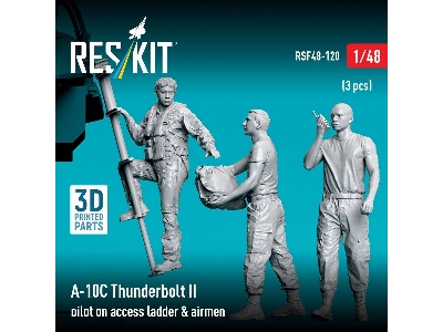 Fairchild A-10 C Thunderbolt Ii Pilot On Access Ladder & Airmen (3 Figures / 3d-printed) - image 2