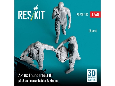 Fairchild A-10 C Thunderbolt Ii Pilot On Access Ladder & Airmen (3 Figures / 3d-printed) - image 3