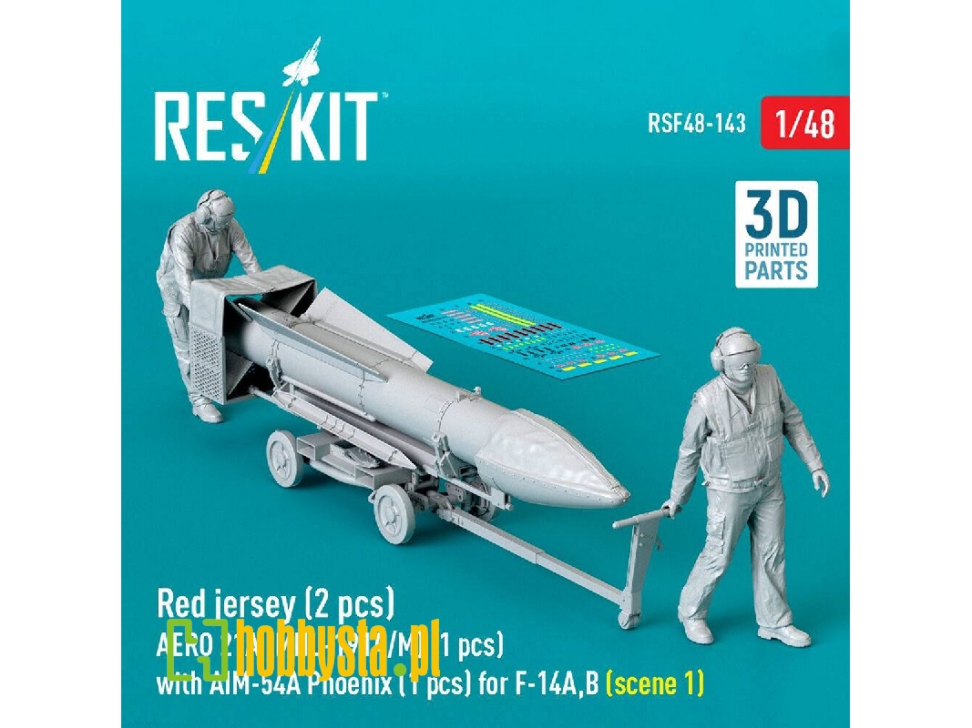 Modern Red Jersey (2 Figures) - Aero 21a (Mhu-191a/M) (1 Piece) With Aim-54a Phoenix (1 Piece) For F-14 A/B - Scene 1 (3d-printe