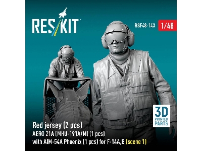 Modern Red Jersey (2 Figures) - Aero 21a (Mhu-191a/M) (1 Piece) With Aim-54a Phoenix (1 Piece) For F-14 A/B - Scene 1 (3d-printe