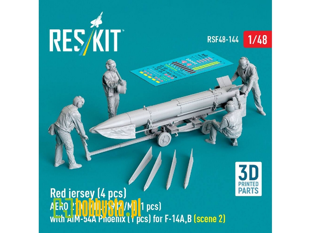 Modern Red Jersey (4 Figures) - Aero 21a (Mhu-191a/M) (1 Piece) With Aim-54 A Phoenix (1 Piece) For F-14 A/B - Scene 2 (3d-print