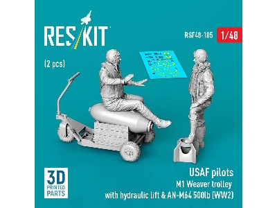 Usaf Ww2 Pilots (2 Pcs) & M1 Weaver Trolley With Hydraulic Lift & An-m64 500lb (3d-printed) - image 1