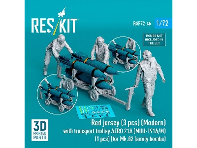 Modern Red Jersey (3 Figures) With Transport Trolley Aero 21a (Mhu-191a/M) (1 Piece) (For Mk.82 Family Bombs / 3d Printed) - ima