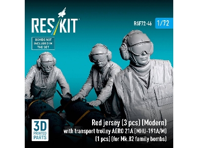 Modern Red Jersey (3 Figures) With Transport Trolley Aero 21a (Mhu-191a/M) (1 Piece) (For Mk.82 Family Bombs / 3d Printed) - ima