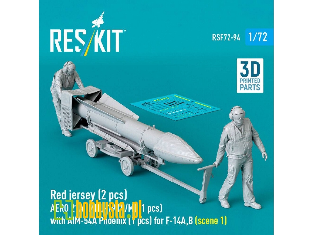 Modern Red Jersey (2 Figures) Aero 21a (Mhu-191a/M) (1 Piece) With Aim-54a Phoenix (1 Piece) For F-14 A/B - Scene 1 (3d-printed)
