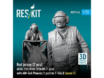Modern Red Jersey (2 Figures) Aero 21a (Mhu-191a/M) (1 Piece) With Aim-54a Phoenix (1 Piece) For F-14 A/B - Scene 1 (3d-printed)
